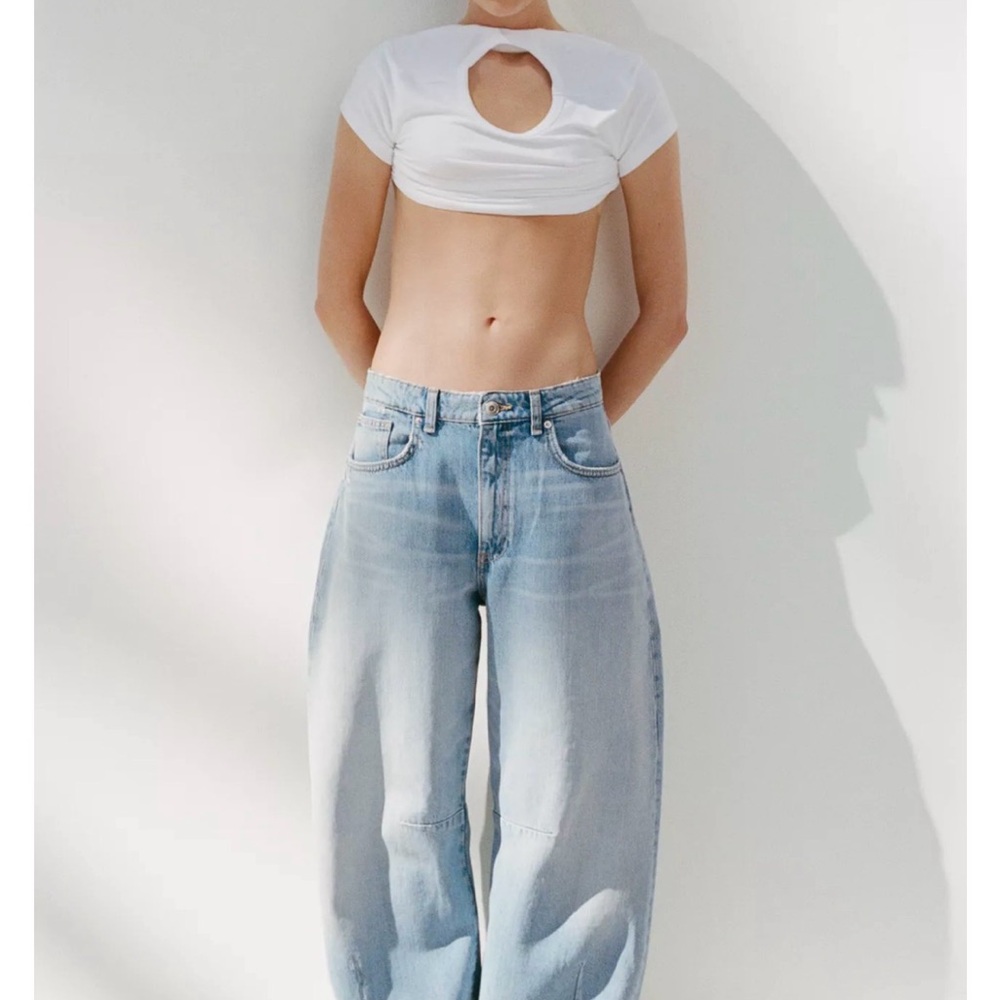 TRF Mid-rise baggy balloon jeans